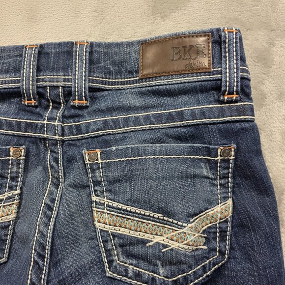 BKE Denim Stella Jeans Womens 26 Blue Straight Leg Raw Hem Stretch Style BPL1404 - Picture 4 of 12